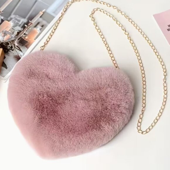 NWT Sweetheart Fur Bags with Chain Straps - Picture 3 of 6